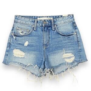 Lovers + Friends Jack High Rise Denim Short Women's 25 Fairfax Blue Distressed